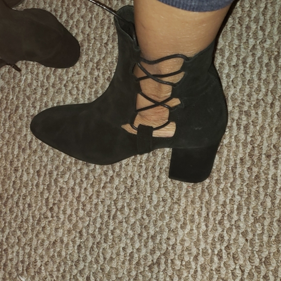 hot topshop corset side cut out real leather booties eu 40